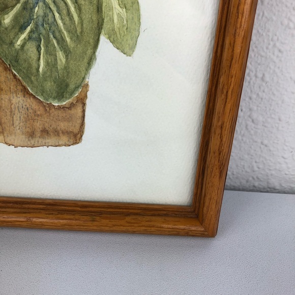 VINTAGE Potted Flowers Hand Painted Water Colors - Picture 6 of 10